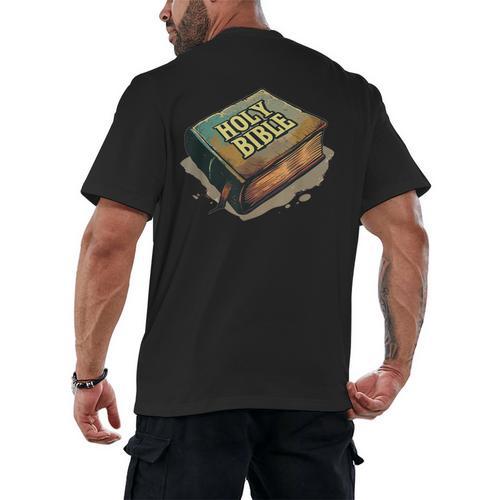 Cool Holy Bible Book Costume For Man And Woman Men's Back Print T-Shirt - Bookorys