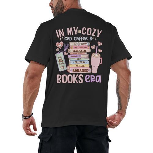 In My Cozy Iced Coffee And Books Era Men's Back Print T-Shirt - Bookorys CA