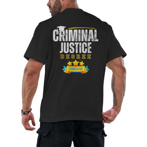 Criminal Justice Degree Graduation Senior Celebration Grad Men's Back Print T-Shirt - Best Gift Smart