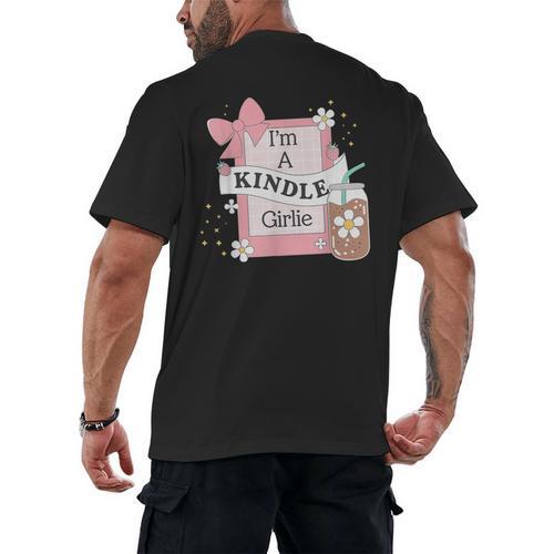 Cute Bookish Kindle Girlie Nerdy Read Book Lover Girl Women Men's Back Print T-Shirt - Bookorys DE