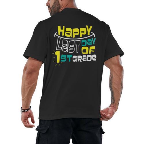Cute Happy Last Day Of 1st Grade Shirt Kids Graduation Men's Back Print T-Shirt - Best Gift Smart