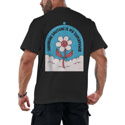 Cute Introvert Shy Teen Anti-Social Inner Strength Men's Back Print T-Shirt - Raresse