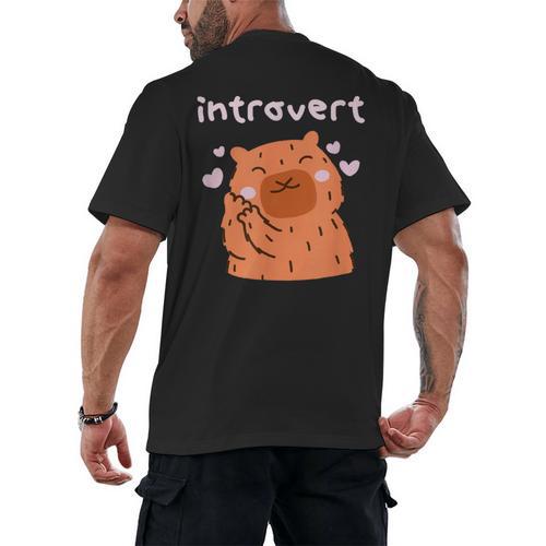 Cute Introvert Graphic Tee Men's Back Print T-Shirt - Raresse