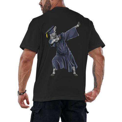 Dabbing Graduate Zebra Team Mascot Graduation Senior Shirt Men's Back Print T-Shirt - Best Gift Smart