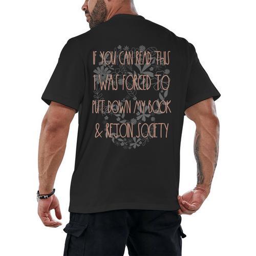 Dark Romance Put Down My Book Spicy Bookish Merch Romantasy Men's Back Print T-Shirt - Bookorys