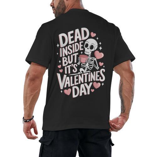 Dead Inside But Its Valentines Day T Shirt For Introverts Men's Back Print T-Shirt - Raresse