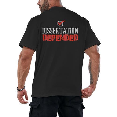Dissertation Defended Doctorate Doctoral PhD Graduation Men's Back Print T-Shirt - Best Gift Smart