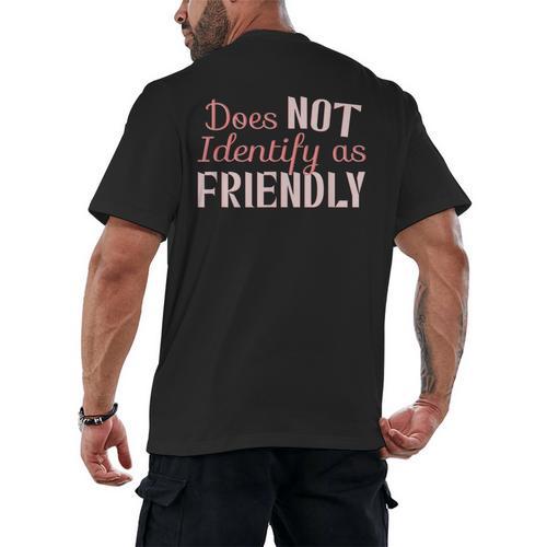Does NOT Identify As Friendly Sarcastic Introvert Men's Back Print T-Shirt - Raresse