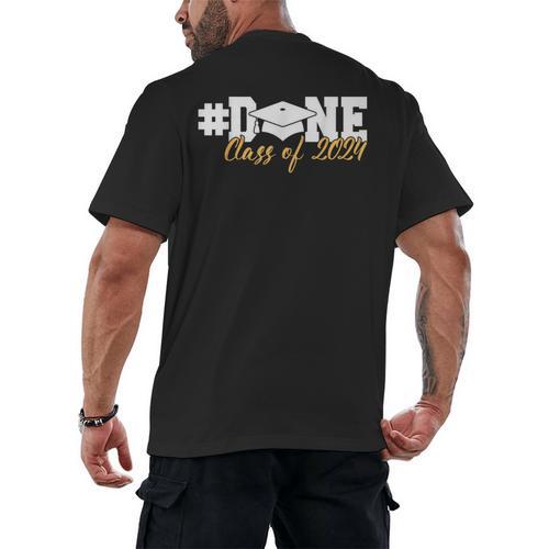 DONE Class Of 2024 Graduation For Her Him Grad Senior 2024 Men's Back Print T-Shirt - Best Gift Smart