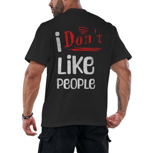 I Don't Like People Introvert Small Men's Back Print T-Shirt - Raresse