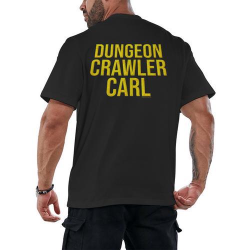 Dungeon Crawler Carl Yellow Text Logo LitRPG Series Book Men's Back Print T-Shirt - Bookorys DE