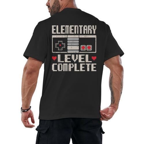 Elementary Level Complete Gamer Class Of 2025 Graduation Men's Back Print T-Shirt - Best Gift Smart