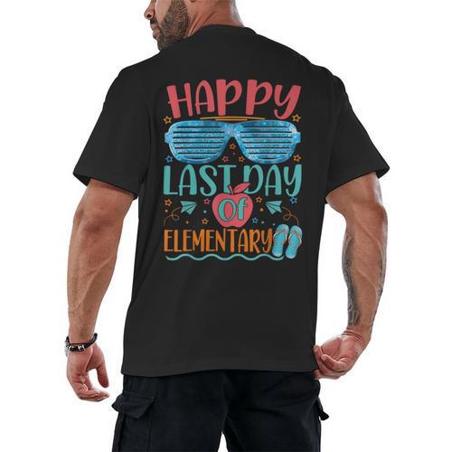 Elementary Teacher Student Graduation Last Day School Men's Back Print T-Shirt - Best Gift Smart