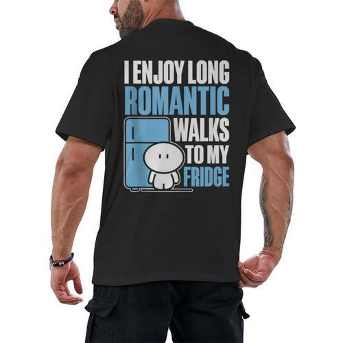 I Enjoy Long Romantic Walks To My Fridge Introvert Men's Back Print T-Shirt - Raresse