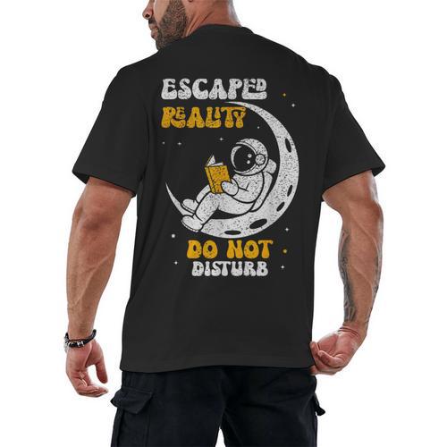 Escaped Reality Do Not Disturb Book Lover Men's Back Print T-Shirt - Bookorys
