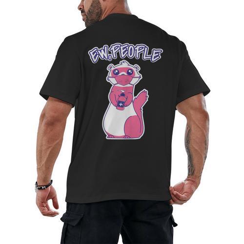 Ew People Introvert Ferrets Saying Mask Ferret Men's Back Print T-Shirt - Raresse
