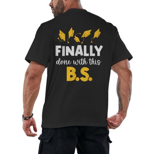 Finally Done With This Bs Bachelor's Bachelor Graduation Men's Back Print T-Shirt - Best Gift Smart