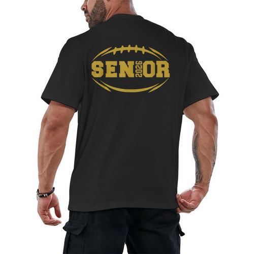 Football Proud Senior 2026 Graduation Year Men's Back Print T-Shirt - Best Gift Smart