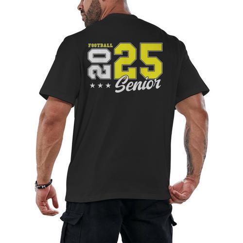 Football Senior Night Football Senior 2025 Graduation 55 Men's Back Print T-Shirt - Best Gift Smart