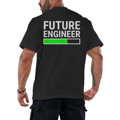 Future Engineer Loading Bar Cool Graduation Men's Back Print T-Shirt - Best Gift Smart