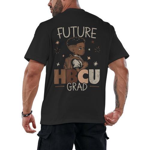Future HBCU Grad Graduate Afro Boy College Graduation Men's Back Print T-Shirt - Best Gift Smart