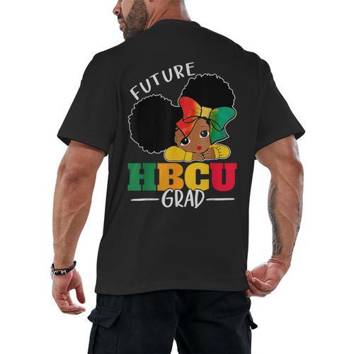 Future HBCU Grad History Girl Graduation HBCU Kids Men's Back Print T-Shirt - Best Gift Smart