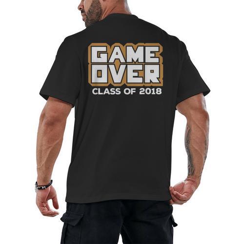 Game Over Class Of 2018 Graduation Shirt Men's Back Print T-Shirt - Best Gift Smart