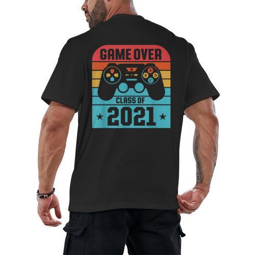 Game Over Class Of 2021 Shirt Students Graduation Men's Back Print T-Shirt - Best Gift Smart