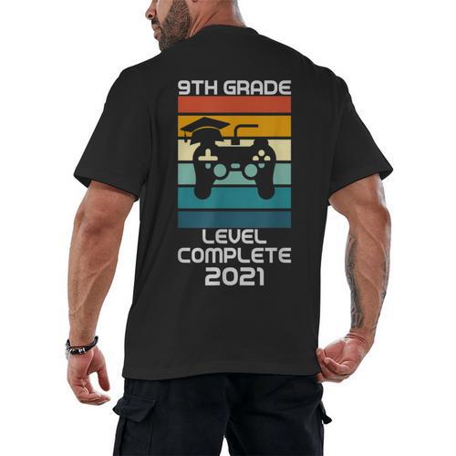 Gamer Graduation 2021 Retro 9th Grade Level Complete Men's Back Print T-Shirt - Best Gift Smart
