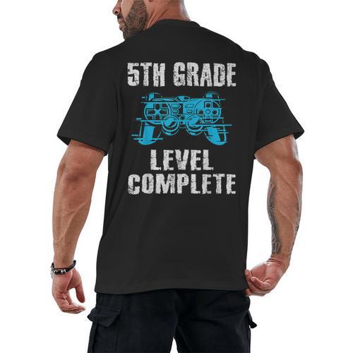 Gamer Graduation 5th Grade Level Complete Video Games Boys Men's Back Print T-Shirt - Best Gift Smart