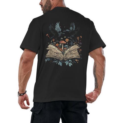 Goblincore Mushroom Cottagecore Aesthetic Book Men's Back Print T-Shirt - Bookorys