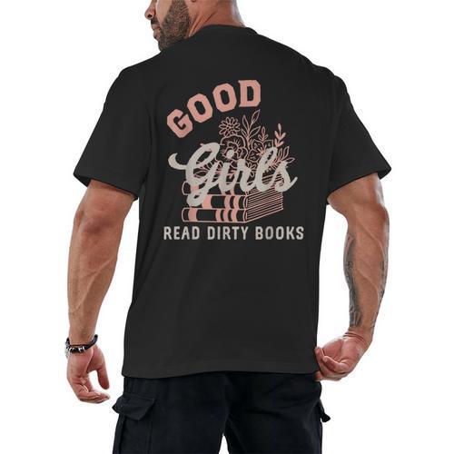 Good Girls Read Dirty Books Smutty Book Merch I Dont Watch Men's Back Print T-Shirt - Bookorys CA