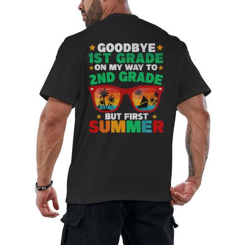 Goodbye 1st Grade First Summer Graduation Last Day Boys Men's Back Print T-Shirt - Best Gift Smart