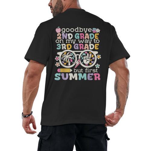 Goodbye 2nd Grade Graduation To 3rd Grade But First Summer Men's Back Print T-Shirt - Best Gift Smart