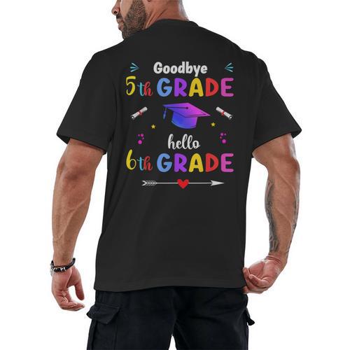 Goodbye 5th Grade Graduation Class Of 2023 Hello 6th Grade Men's Back Print T-Shirt - Best Gift Smart