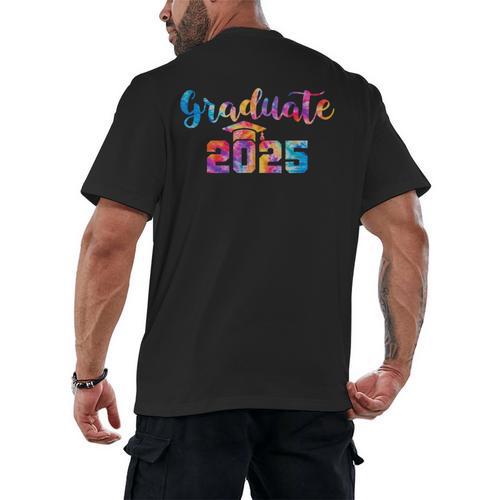 Graduate 2025 Tie Dye Graduation 2025 Class Of 2025 Senior Men's Back Print T-Shirt - Best Gift Smart