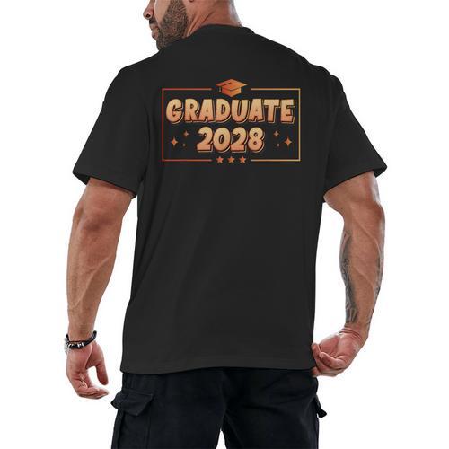 Graduate 2028 Class Of 2028 Senior Graduation Men's Back Print T-Shirt - Best Gift Smart