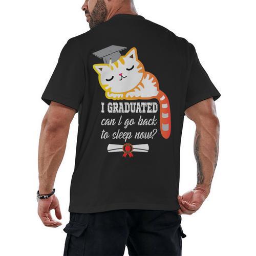 I Graduated Can I Go Back To Sleep Now Graduation Men's Back Print T-Shirt - Best Gift Smart