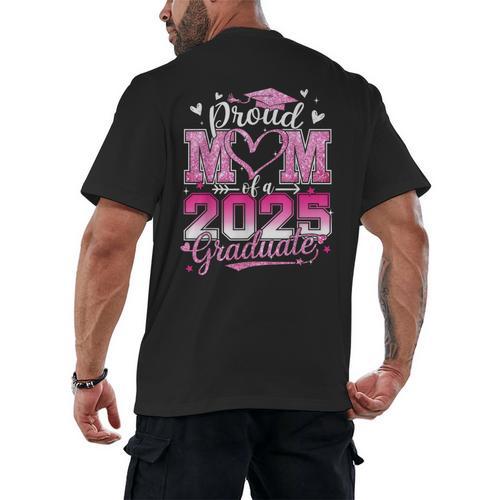 Graduation 2025 Proud Mom Of 2025 Graduate Floral Women Men's Back Print T-Shirt - Best Gift Smart