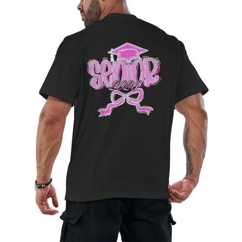 Graduation 2026 Senior 2026 Class Of 2026 Coquette Pink Girl Men's Back Print T-Shirt - Best Gift Smart