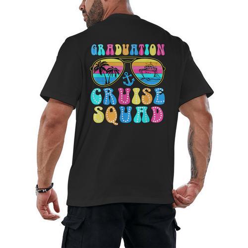 Graduation Cruise Squad Class Of 2025 Vacation Family Grad Men's Back Print T-Shirt - Best Gift Smart