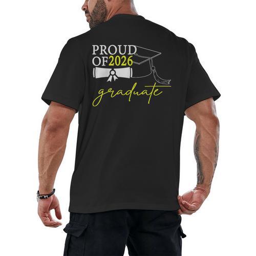 Graduation Decorations 2026 Proud Of 2026 Graduate Occaion Men's Back Print T-Shirt - Best Gift Smart