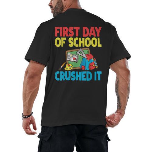 Graduation First Day Of School Crushed It Men's Back Print T-Shirt - Best Gift Smart