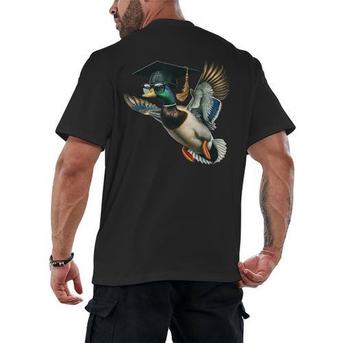 Graduation Mallard Duck Hunter Hunting Season Grad Hunting Men's Back Print T-Shirt - Best Gift Smart