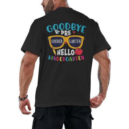 Graduation Shirt Goodbye PreK Hello Kindergarten School Men's Back Print T-Shirt - Best Gift Smart