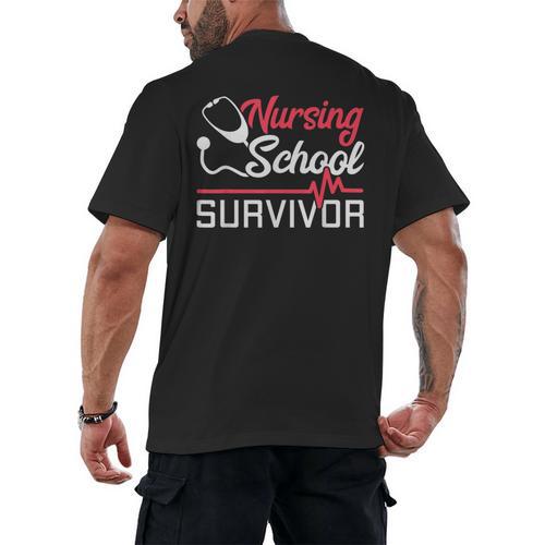 Graduation Shirt For Nurses Nursing School Survivor Tee Men's Back Print T-Shirt - Best Gift Smart