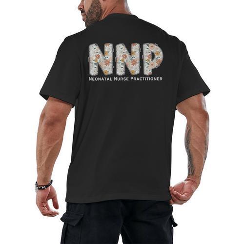Groovy NNP Neonatal Nurse Practitioner Floral Graduation Men's Back Print T-Shirt - Best Gift Smart