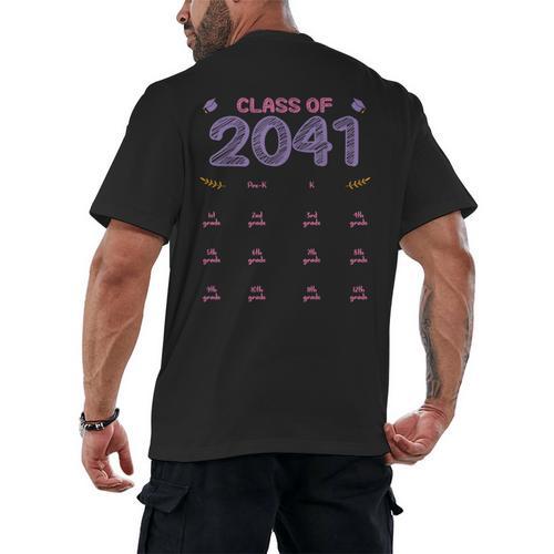 Grow With Me Graduation First Day Of School Class Of 2041 Men's Back Print T-Shirt - Best Gift Smart