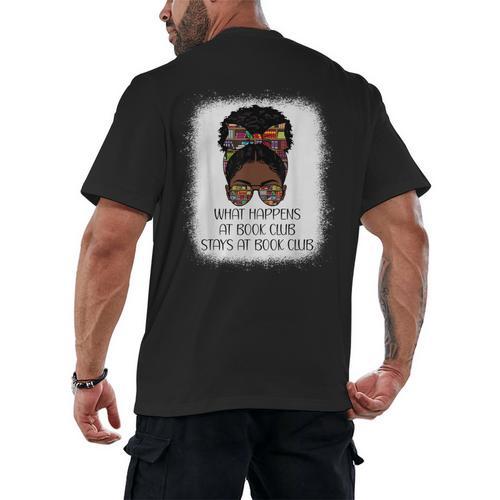 What Happens At Book Club Stays At Book Club Black Women Men's Back Print T-Shirt - Bookorys