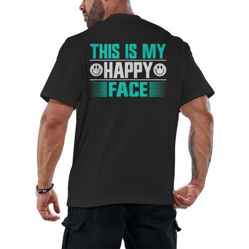 This Is My Happy Face Introvert Men's Back Print T-Shirt - Raresse